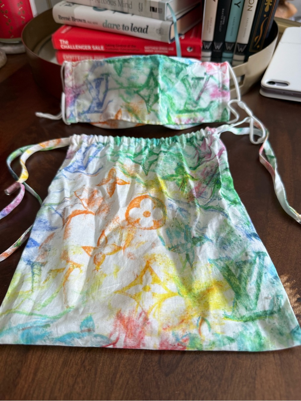 Louis Vuitton Multicolor Monogram Tie-Dye Face Mask & Pouch Set